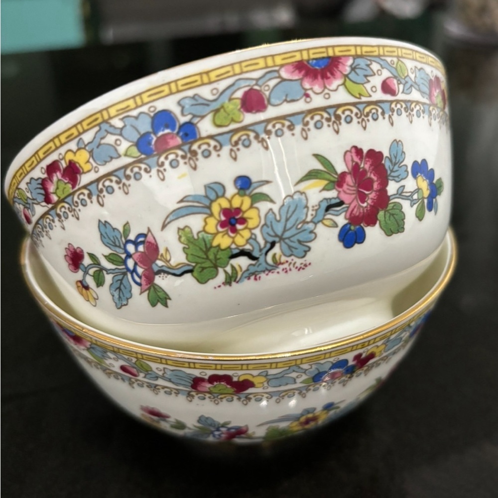 Vintage Hitkary Potteries Bone China Bowls Pair